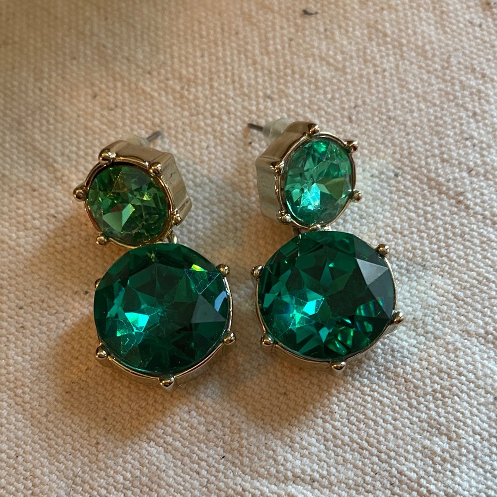 J. Crew Green/Teal Gemstone Earrings